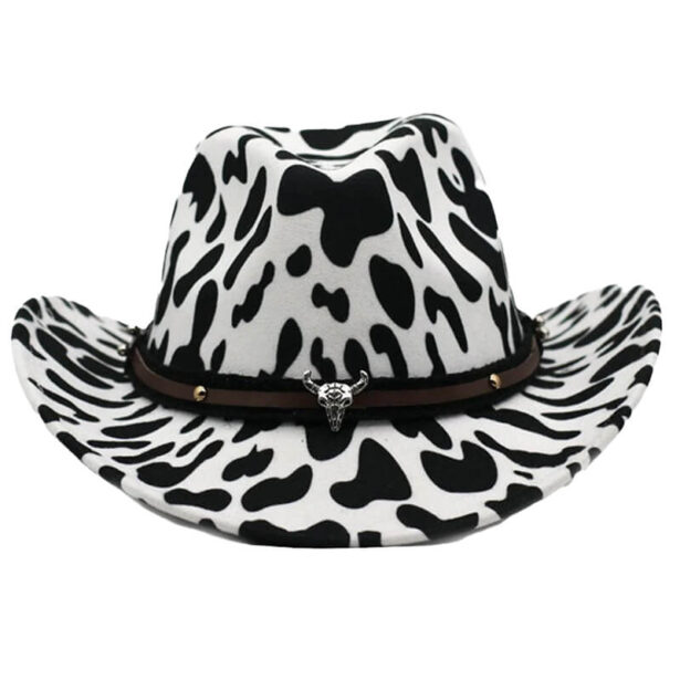 Cow Pattern Cowboy Hat Western Aesthetic 1