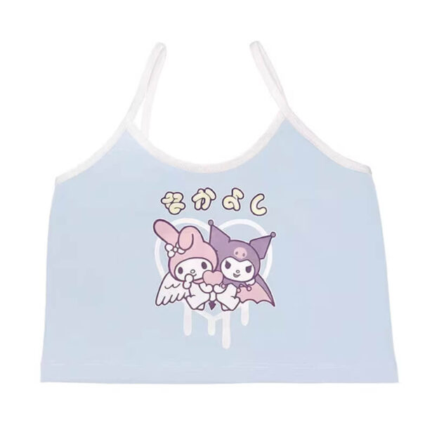 Kawaii Pastel Kuromi Aesthetic Crop Top for Women 1