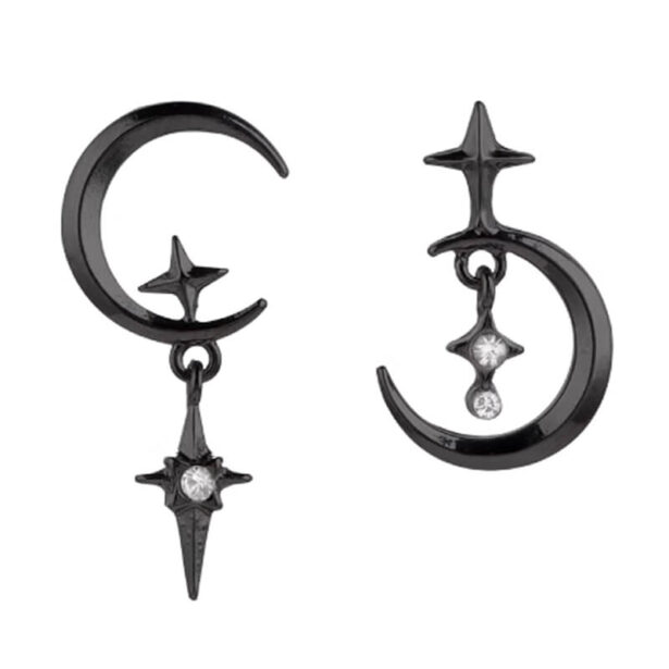 Magic Earrings Star and Crescent Moon Celestial Aesthetic 1