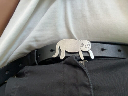 Sad Cat Buckle Belt E-Kids Aesthetic photo review