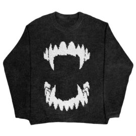 Vampire Teeth Oversized Unisex Sweater Gothcore 1