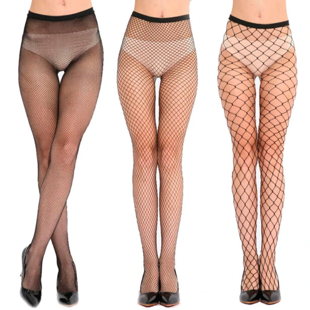 Women Pantyhose High Waist Fishnet Mesh Grunge Pantyhose 13