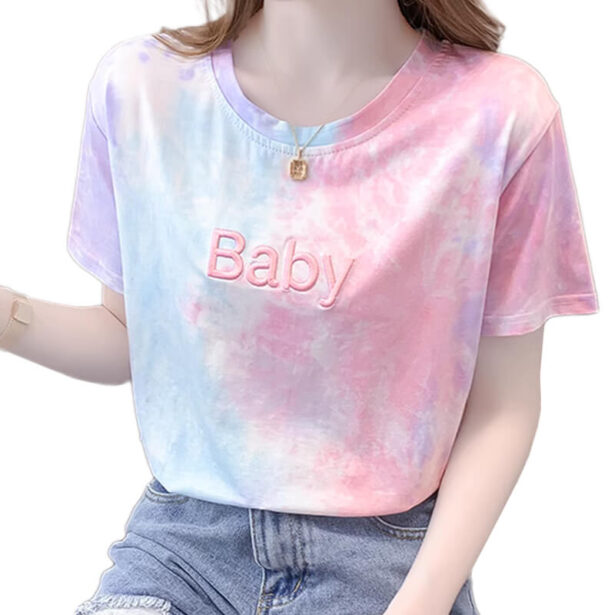 Baby Pastel Tie Dye T Shirt for Women E Girl Aesthetic 1