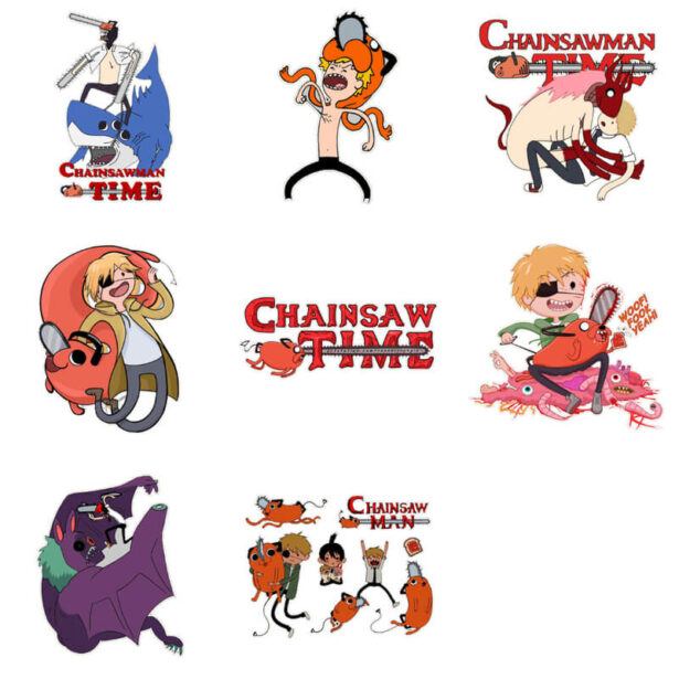 Chainsaw Man Adventure Time Vinyl Stickers Animecore 9