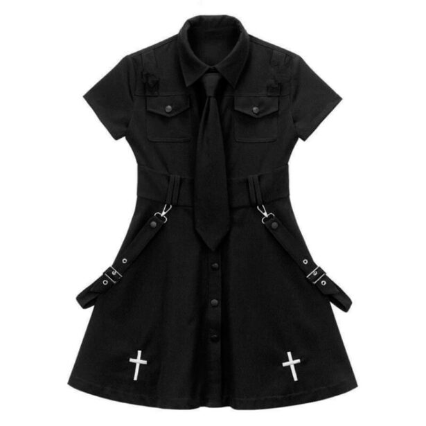 Dark Academia Black Women Dress Harajuku Style