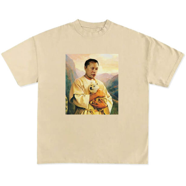 Elon Jesus Holding Doge T Shirt Unisex Memecore 1