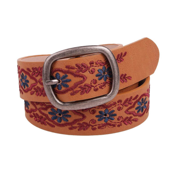 Ethnic Embroidery Belt Eco Leather Retro Boho Aesthetic 2