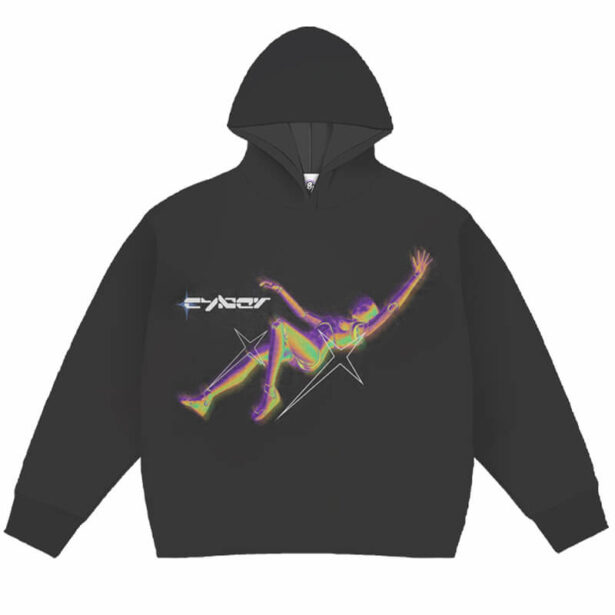 Falling Human Cyber Futuristic Y2K Hoodie Unisex 1