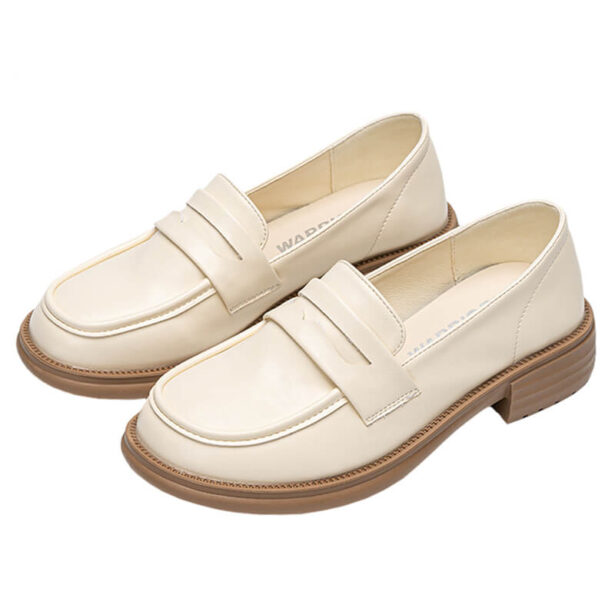 Light Academia Creamy Flat Shoes College Fashion 1