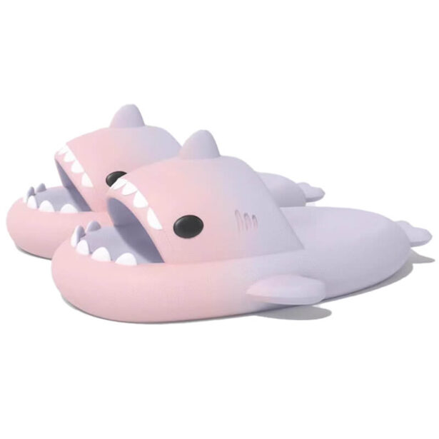 Pink Gradient Shark Slippers Beach Slides Cute Aesthetic 1