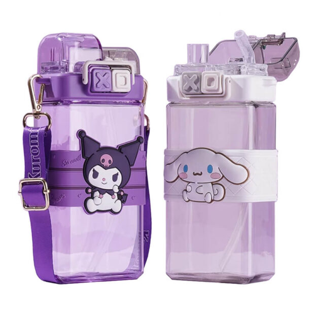 Portable Water Bottle with Straw Kuromi Sanrio Aesthetic 1