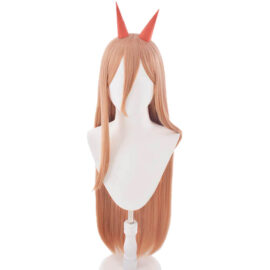 Power Hair Wig With Red Horns Cosplay Anime Chainsaw Man 1