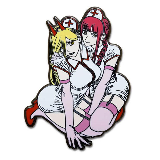 Power and Makima Nurses Enamel Pin Chainsaw Man Anime 1
