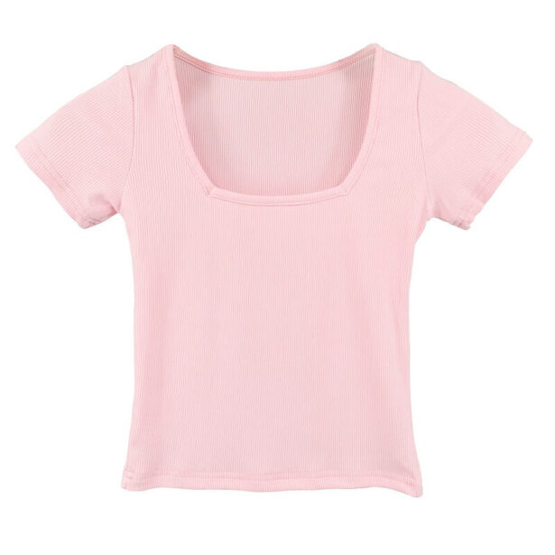 Square Collar Soft Girl Crop Top for Women 1