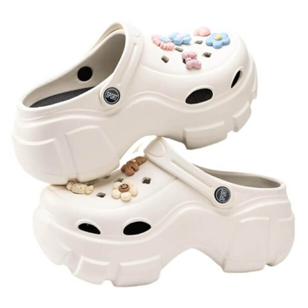 White High Platform Crocs Like Sandals Shoes Cute Aesthetic 1