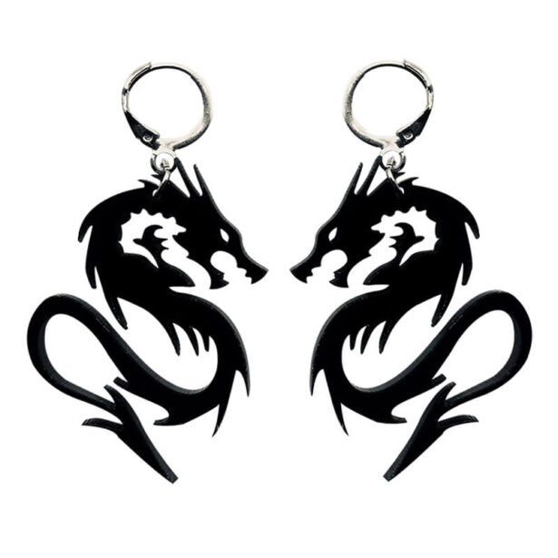 Y2K Dark Fashion Aesthetic Dragon Earrings 1