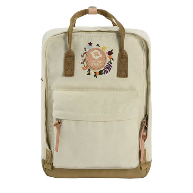 Canvas Republic Softie Aesthetic Backpack Floral Embroidery 1