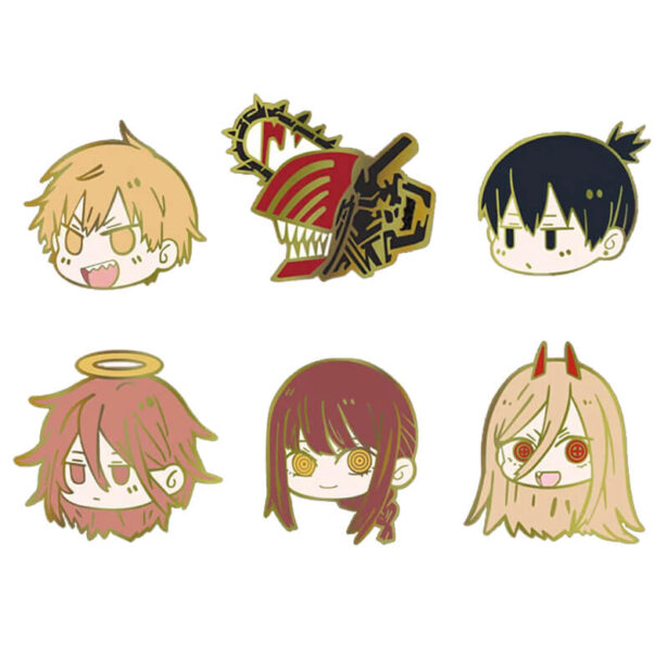 Chainsaw Man Chibi Characters Enamel Pins Anime Aesthetic 1