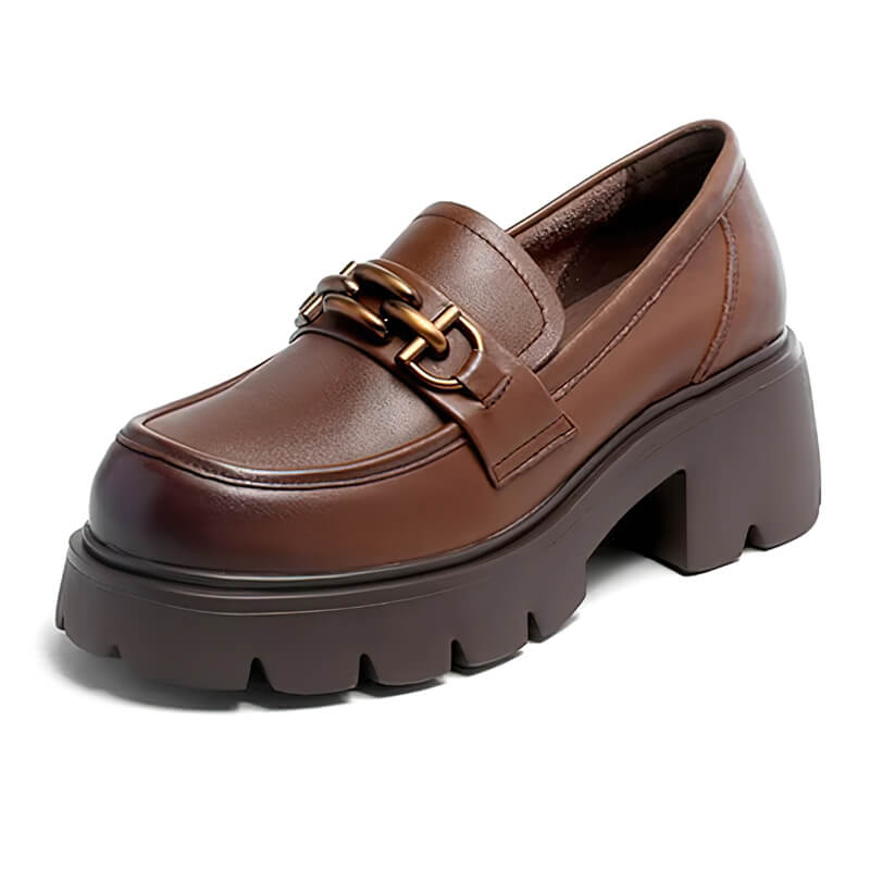 Classy Retro Loafers Platform Shoes Light Academia Aesthetic