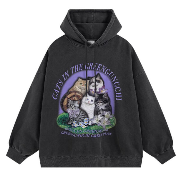 Cute Cats Collage Unisex Hoodie Soft Grunge Aesthetic 1