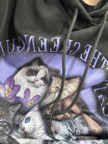 Cute Cats Collage Unisex Hoodie Soft Grunge Aesthetic photo review