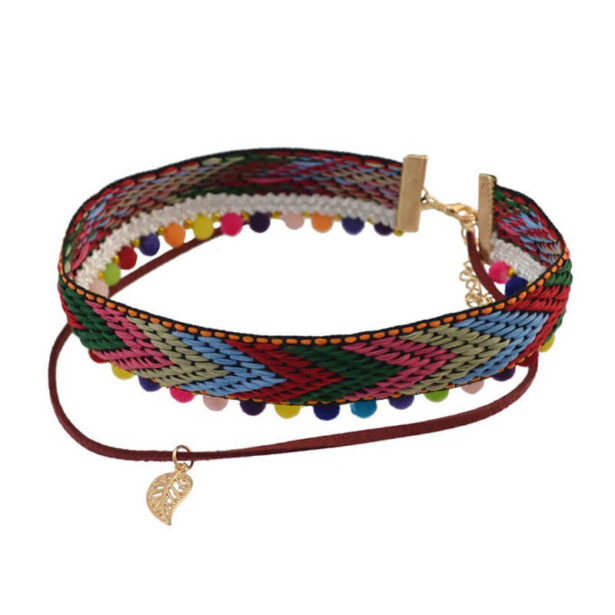 Ethnic Knitted Choker Necklace Retro Boho Aesthetic 1