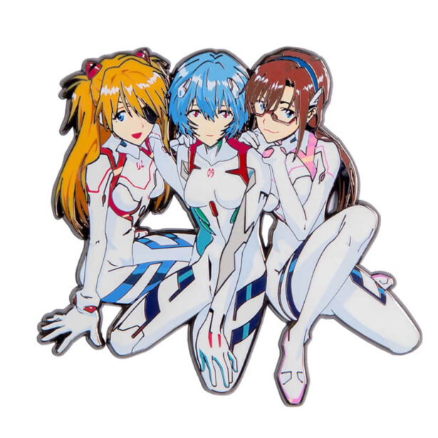 Evangelion Girls Enamel Pin Badge Y2K Anime Aesthetic 1