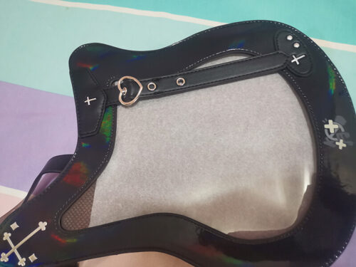 Holographic Laser Bass Guitar Messenger Bag Y2K Aesthetic photo review