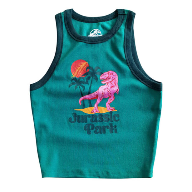 Jurassic Park Pink T Rex Crop Tank Top for Women Weirdcore 1