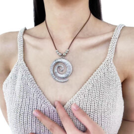 Metal Spiral Necklace Sea Mermaid Boho Aesthetic 1