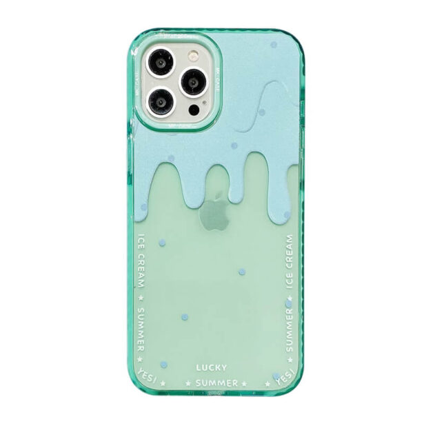 Mint Green Ice Cream iPhone Case Transparent Cute 1