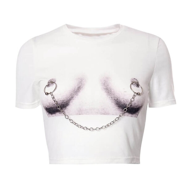 Nipple Chain Crop Top for Women Alternative Aesthetic 1
