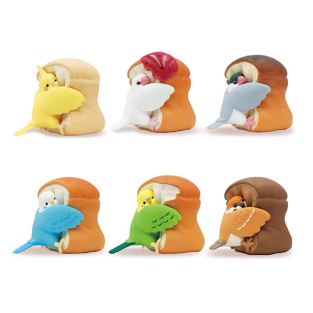 Parrot Bird Hugs Bread Keychain Pendant Cute Aesthetic 1