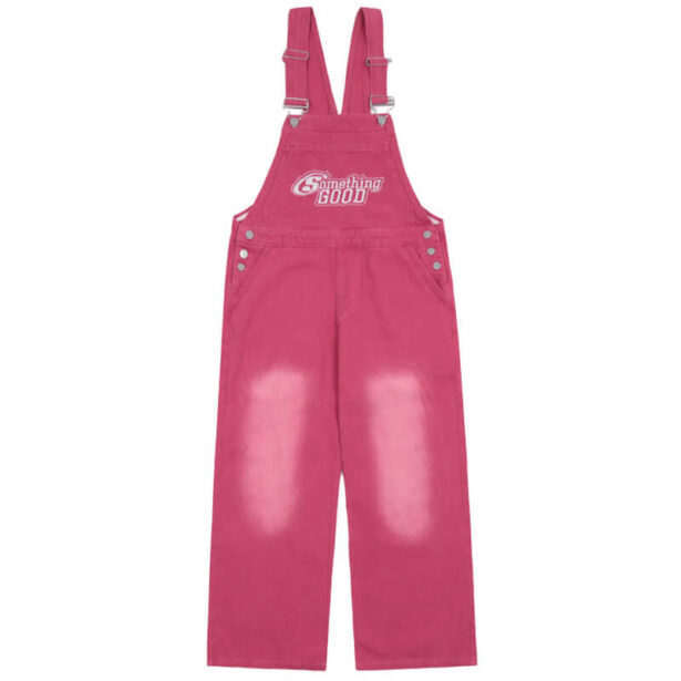 Pink Denim Long Jumpsuit for Women Y2K Kidcore Aesthetic 1