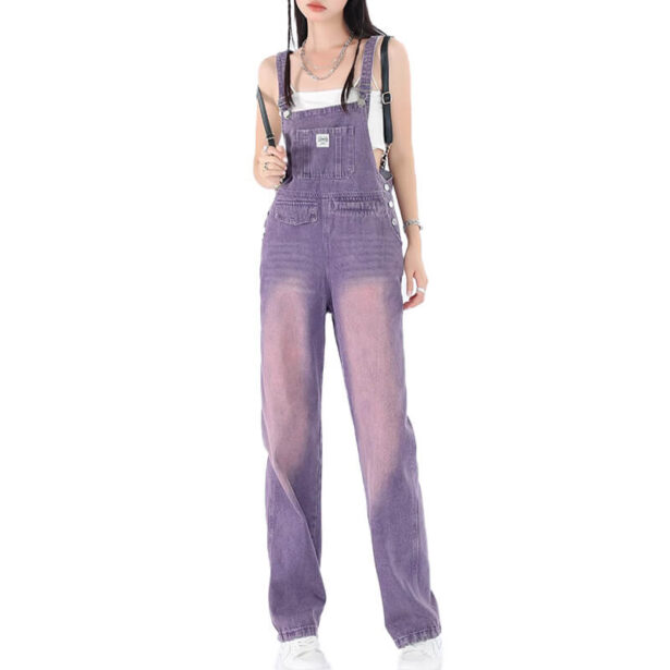 Purple Jean Overall Jumpsuit for Women Retro Soft Grunge 1