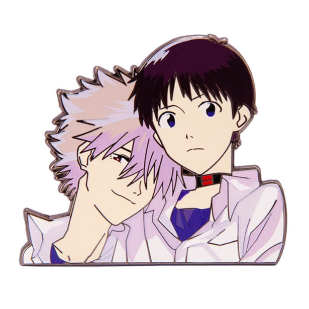 Shinji Ikari and Kaworu Nagisa Enamel Pin EVA Y2K Anime 1