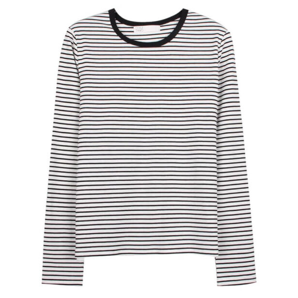 Thin Striped Long Sleeve Top for Women Retro Core Aesthetic 1