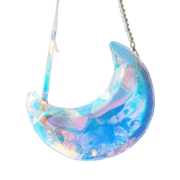 Transparent Holographic Moon Purse Shoulder Bag Cute E Kids 1