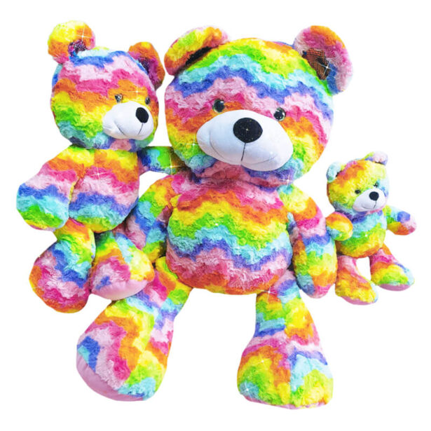 Wavy Rainbow Teddy Bear Plush Toy Trippy Kidcore Aesthetic 1