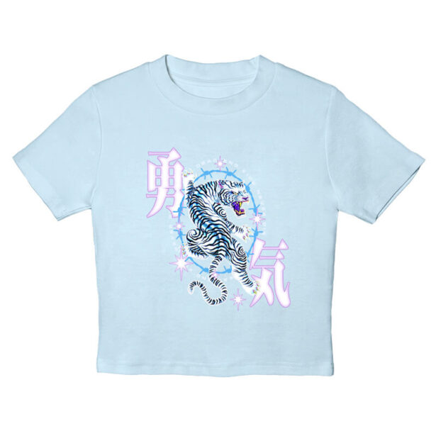 White Tiger Bae Crop Top for Women Sukeban Y2K Aesthetic 1