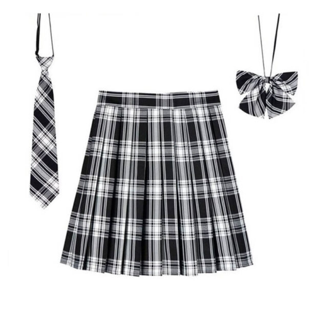 Casual Women Skirt With Bow Tie Jupe School Girl