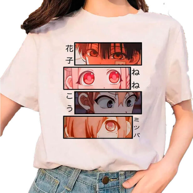 Funny Women T Shirt Bound Hanako Kun Print Eyes