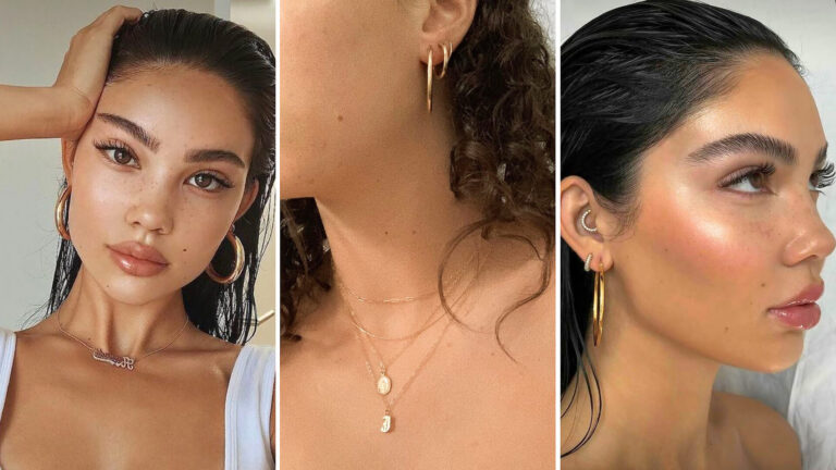 Gold Hoops and Jewelry - What is the Clean Girl Aesthetic - Aesthetics Wiki - Orezoria