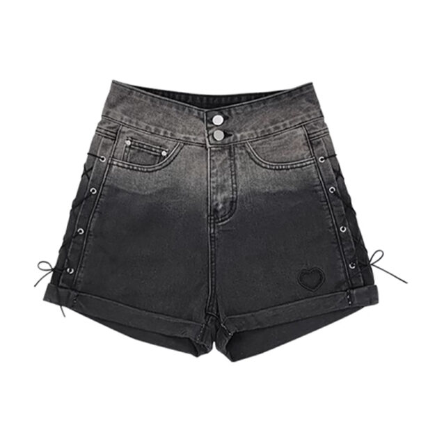 Heart Hole Denim Women Shorts E Girl Aesthetic 1