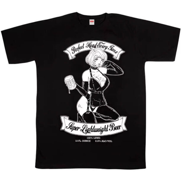Hot Bad Animecore Girl Bartender E Kids Unisex T Shirt 1