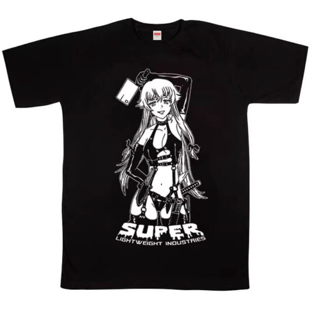 Latex Suit Anime Girl with Axe T Shirt Unisex Animecore 1