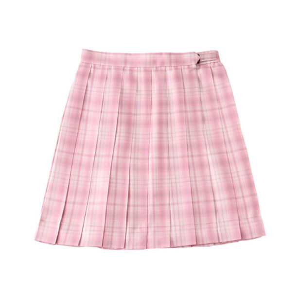 Plaid Pleated Pink Women Skirt School Girl