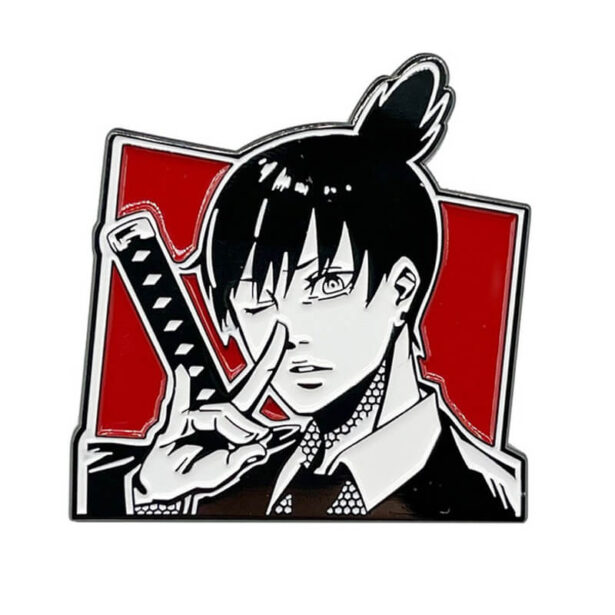 Red Aki Hayakawa Enamel Pin Chainsaw Man Anime Aesthetic 1