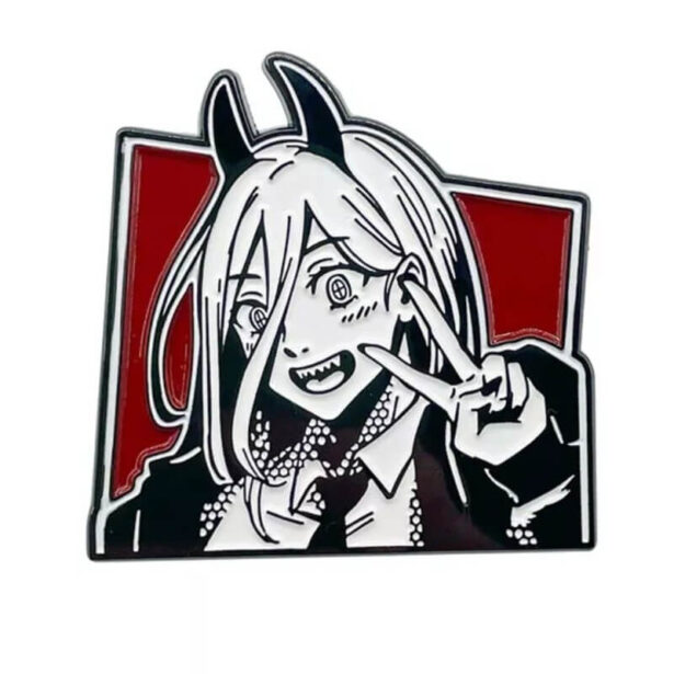 Red Power Enamel Pin Chainsaw Man Anime Aesthetic 1
