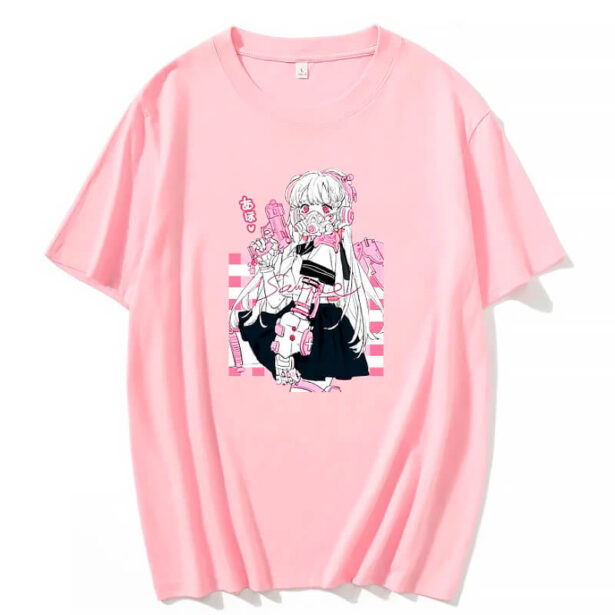 Sweet Pink Women T Shirt Streetwear Ulzzang Harajuku 1